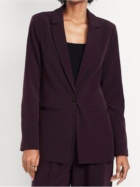 Womens Single-Button Blazer in Deep Plum
